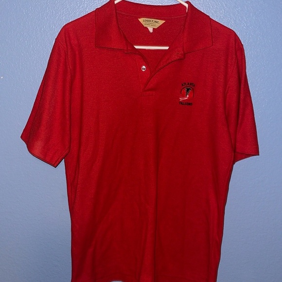 VTG Logo 7 80s 90s Atlanta Falcons Polo Shirt - size Large. EE - Picture 1 of 3
